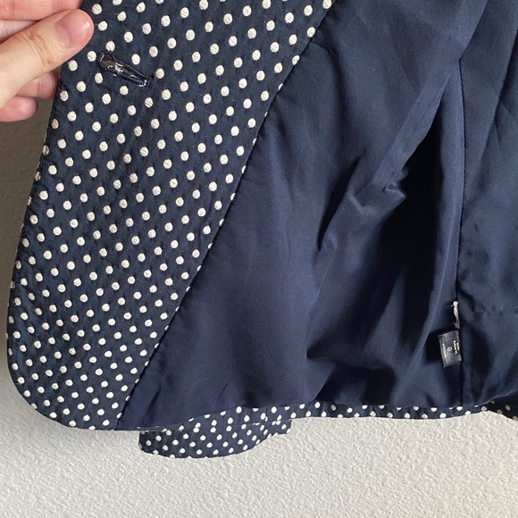 Ann Taylor Navy and White Polka Dot Blazer - Picture 12 of 14